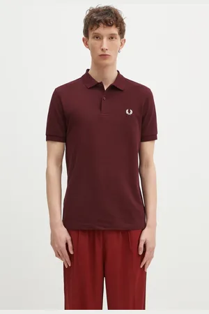 Fred Perry Bavlněné polo tričko vínová barva
