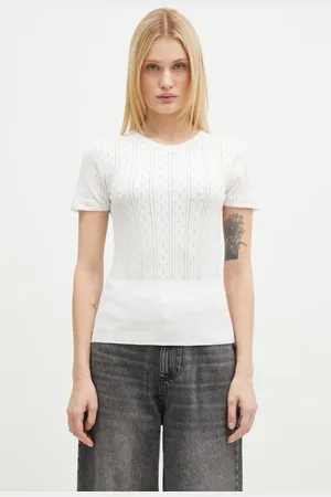 J.W.Anderson Halenka s příměsí kašmíru Pointelle Cap Sleeve Top barva