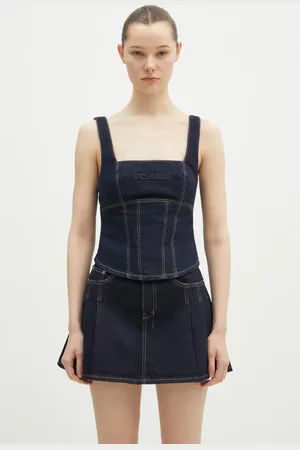 KSUBI Džínová blůza Hera Bustier Zenith Pop tmavomodrá barva