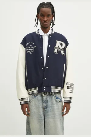 Represent Vlněná bomber bunda Owners Club Varsity Jacket tmavomodrá barva