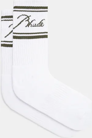 Rhude Ponožky Striped Script Logo pánské