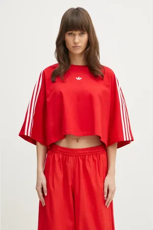 adidas Bavlněné tričko BOXY TEE barva