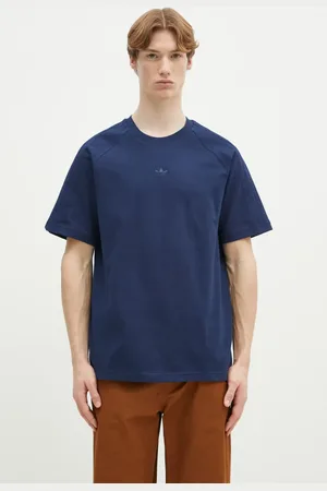adidas Bavlněné tričko Essential tmavomodrá barva