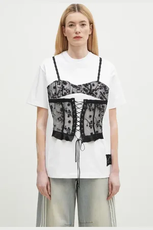Andersson Bell Bavlněné tričko Lace Corset Oversized barva