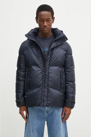 Woolrich Péřová bunda Pertex Puffer Jacket tmavomodrá barva