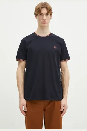 Fred Perry Bavlněné tričko tmavomodrá barva