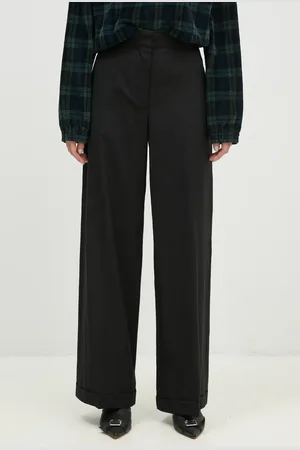 Kenzo Vlněné kalhoty Solid Tailored Pants barva