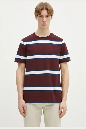 Fred Perry Bavlněné tričko vínová barva