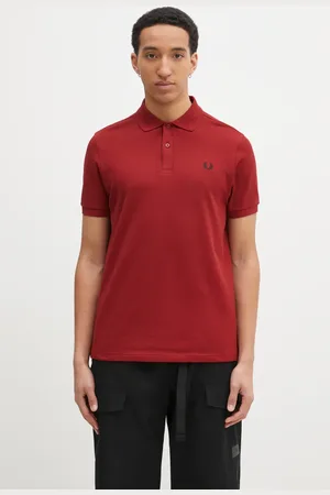 Fred Perry Bavlněné polo tričko vínová barva