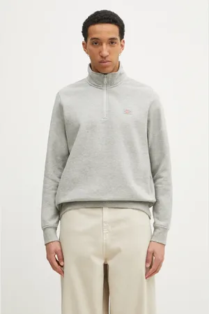 Dickies Mikina Oakport Quarter Zip Heather Grey pánská