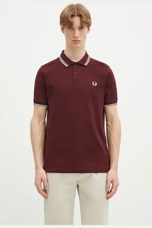 Fred Perry Bavlněné polo tričko vínová barva