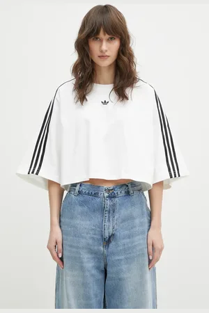 adidas Bavlněné tričko BOXY TEE barva