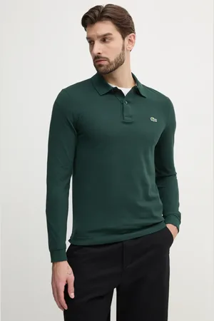 Lacoste Bavlněné tričko s dlouhým rukávem barva