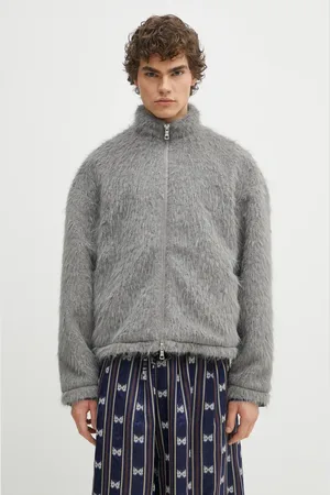 Mki Miyuki-Zoku Bunda Faux Alpaca Track Jacket barva