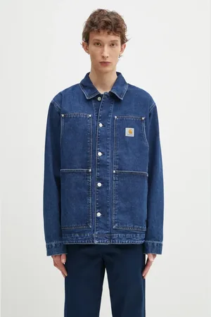 Carhartt Džínová bunda OG Double Front Jacket tmavomodrá barva