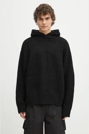 Mki Miyuki-Zoku Svetr z vlněné směsi Chunky Rib Knit Hoody pánský