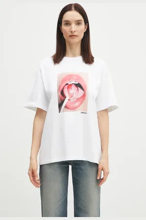Fiorucci Bavlněné tričko Lollipop Mouth Print Boxy T-Shirt barva