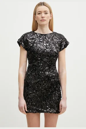 Ganni Šaty Velvet Sequins Mini barva