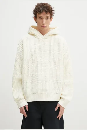 Mki Miyuki-Zoku Svetr z vlněné směsi Chunky Rib Knit Hoody pánský