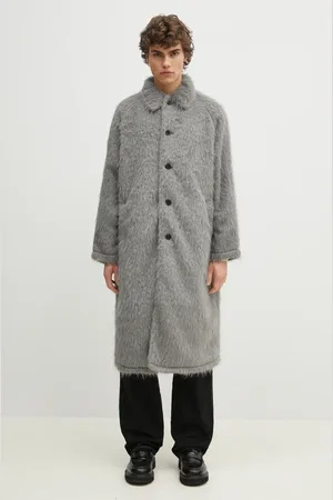 Mki Miyuki-Zoku Kabát Faux Alpaca Car Coat pánský