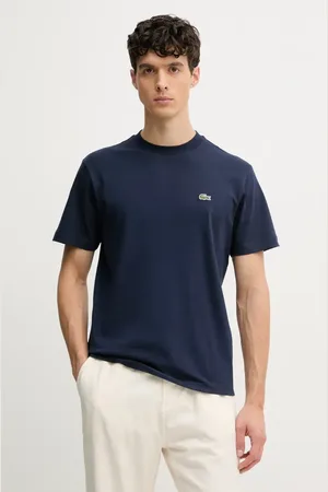 Lacoste Bavlněné tričko tmavomodrá barva