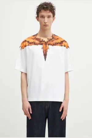 MARCELO BURLON Bavlněné tričko Colordust Wings Boxy T-Shirt White Orang barva