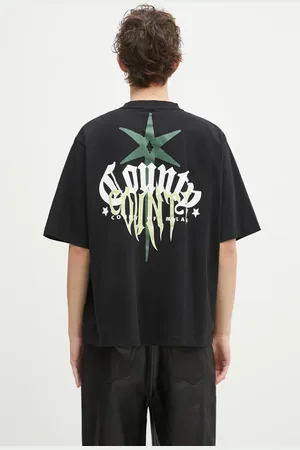 MARCELO BURLON Bavlněné tričko County Goth Boxy T-Shirt Black Deep Gree barva
