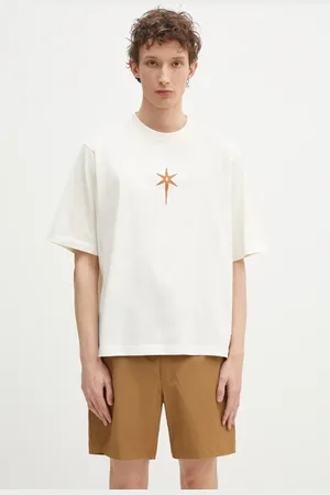 MARCELO BURLON Bavlněné tričko County Goth Boxy T-Shirt Ecru Brown barva