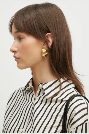 ANINE BING Náušnice Crossover Ribbed Earrings A.15.10727
