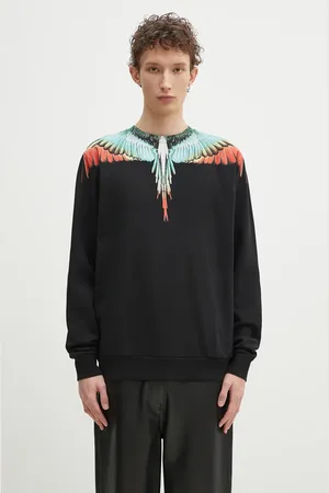 MARCELO BURLON Bavlněná mikina Icon Wings Regular Crewneck Black Multic pánská