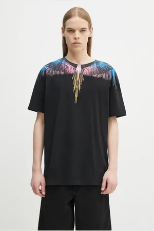 MARCELO BURLON Bavlněné tričko Icon Wings Basic T-Shirt Black Pink barva