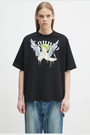 MARCELO BURLON Bavlněné tričko County Angel Boxy T-Shirt Black Multicol barva