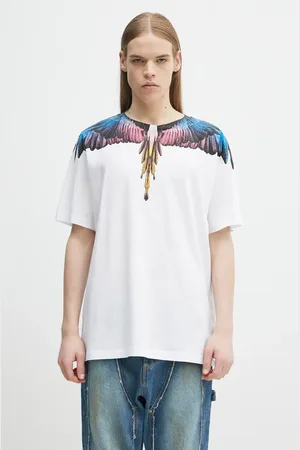MARCELO BURLON Bavlněné tričko Icon Wings Basic T-Shirt White Pink barva