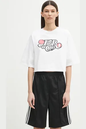 Fiorucci Bavlněné tričko Curly Lollipop Logo Cropped Padded barva