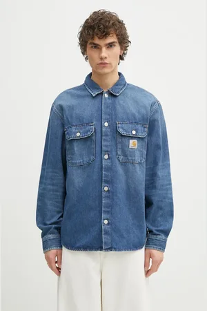 Carhartt Džínová bunda Harvey Shirt Jac barva