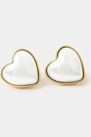 AMBUSH Stříbrné náušnice Pearl Heart Stud Pierce 12115240