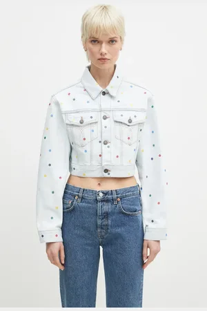 Fiorucci Bavlněná džínová bunda Confetti Dot Cropped Denim barva