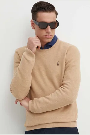 Ralph Lauren Bavlněný svetr hnědá barva