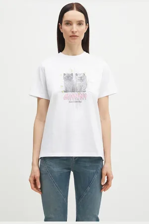 Ganni Bavlněné tričko Basic Jersey Kittens Relaxed barva