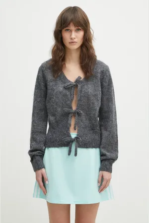 Ganni Vlněný kardigan Light Mohair Tie String Cardigan dámský