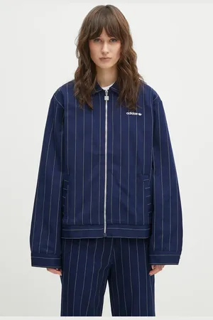 adidas Bunda Pinstripe H Jacket tmavomodrá barva