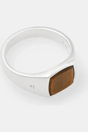 TOM WOOD Stříbrný prsten Kay Ring Tiger Eye 101438