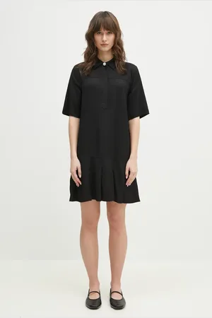 Ganni Šaty Viscose Twill Mini barva