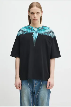 MARCELO BURLON Bavlněné tričko Colordust Wings Boxy T-Shirt Black Turqu barva