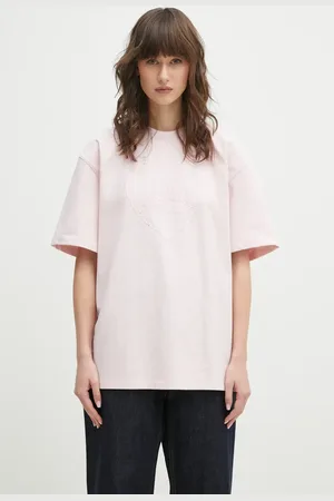 Ganni Bavlněné tričko Heavy Cotton Drop Shoulder Heart barva