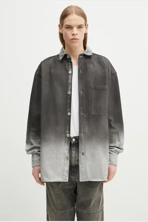 MARCELO BURLON Džínová košile Gradient Denim Overshirt Black White pánská