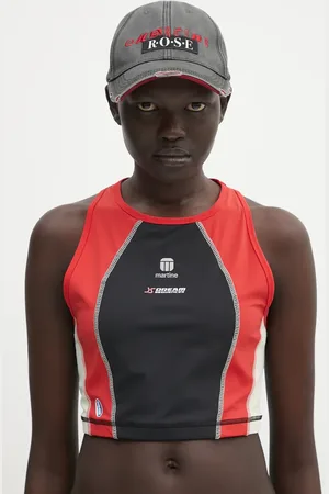 MARTINE ROSE Bavlněná baseballová čepice Roll Back barva