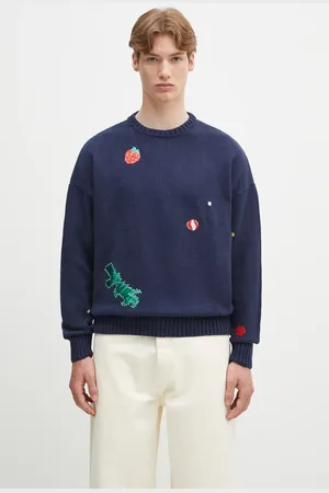 Fiorucci Svetr z vlněné směsi Multipatch Dinosaur tmavomodrá barva