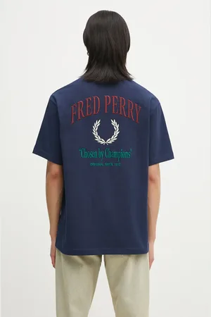 Fred Perry Bavlněné tričko tmavomodrá barva