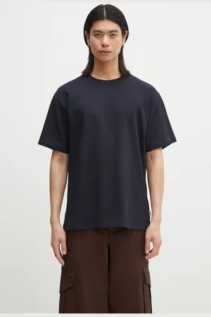 Norse projects Bavlněné tričko Norse Standard Heavy Loose T-shirt tmavomodrá barva